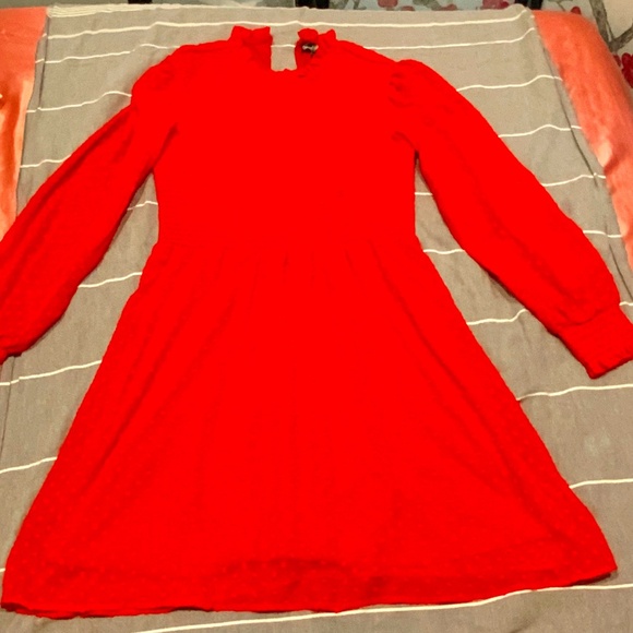 Crystal Doll Red Dress Size M Ruffled Midi Dress - Picture 1 of 4